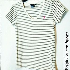 Ralph Lauren Sport Cream Small Stripe Short Sleeve